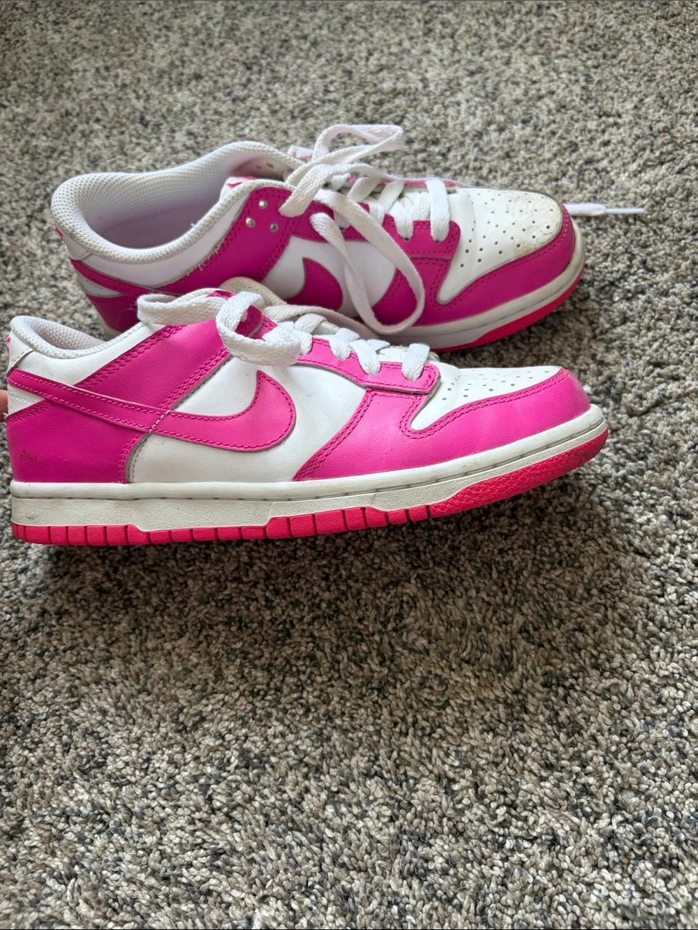 Nike White and Hot Pink Low-Top Sneakers